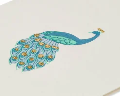 Peacock Thinking of You Blank Greeting Card