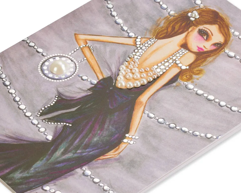 Pearl Dress Birthday Greeting Card- Designed by Bella Pilar