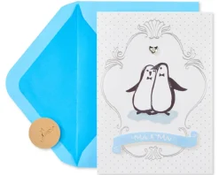 Penguins With Bowties Wedding Greeting Card for Groom