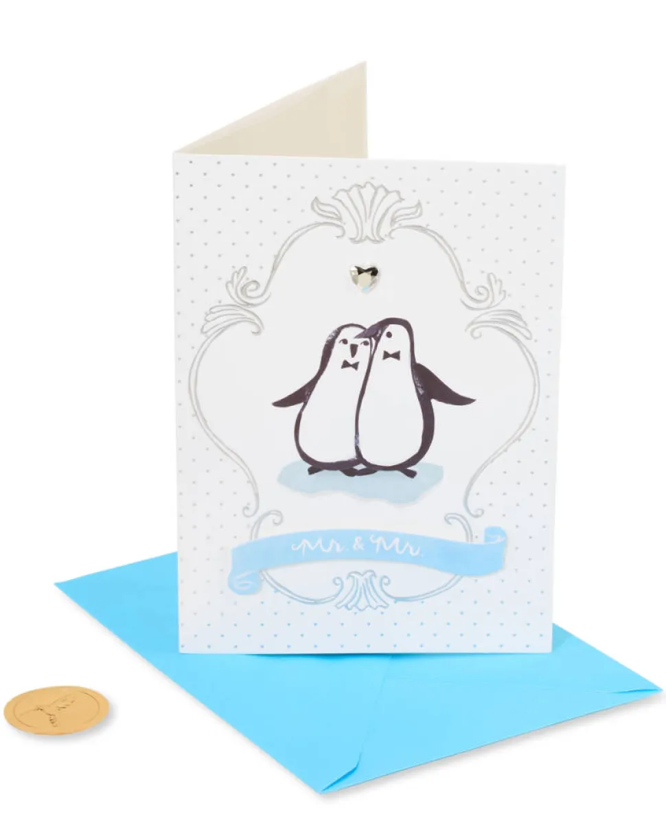 Penguins With Bowties Wedding Greeting Card for Groom