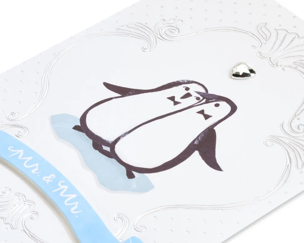 Penguins With Bowties Wedding Greeting Card for Groom