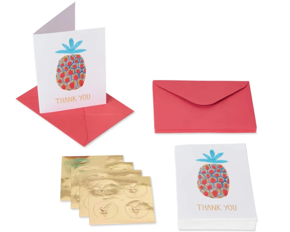 Pineapple Boxed Thank You Cards with Envelopes, 20-Count