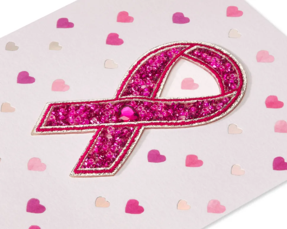 Pink Breast Cancer Awareness Ribbon Blank Thinking of You Greeting Card – BCRF Partnership