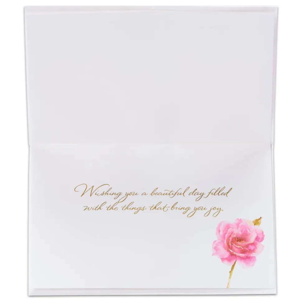 Pink Roses Birthday Greeting Card