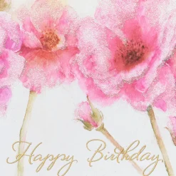 Pink Roses Birthday Greeting Card
