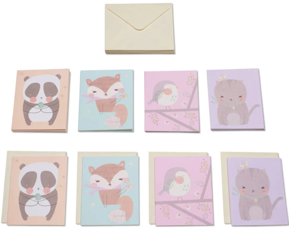 Playful Critters Boxed Blank Note Cards, 20-Count