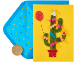 Pom Pom Cactus Birthday Greeting Card