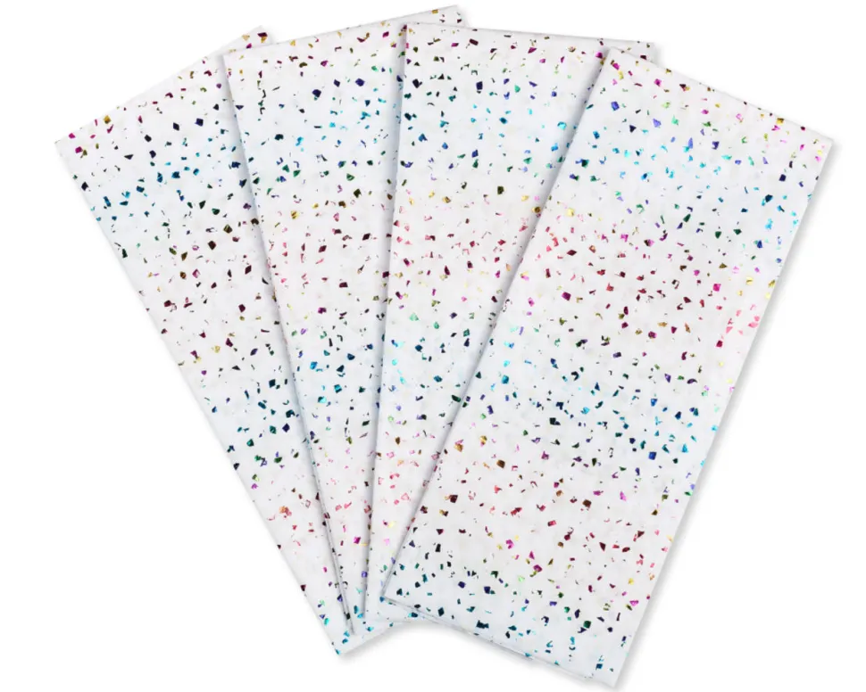 Rainbow Confetti Tissue Paper, 4 Sheets