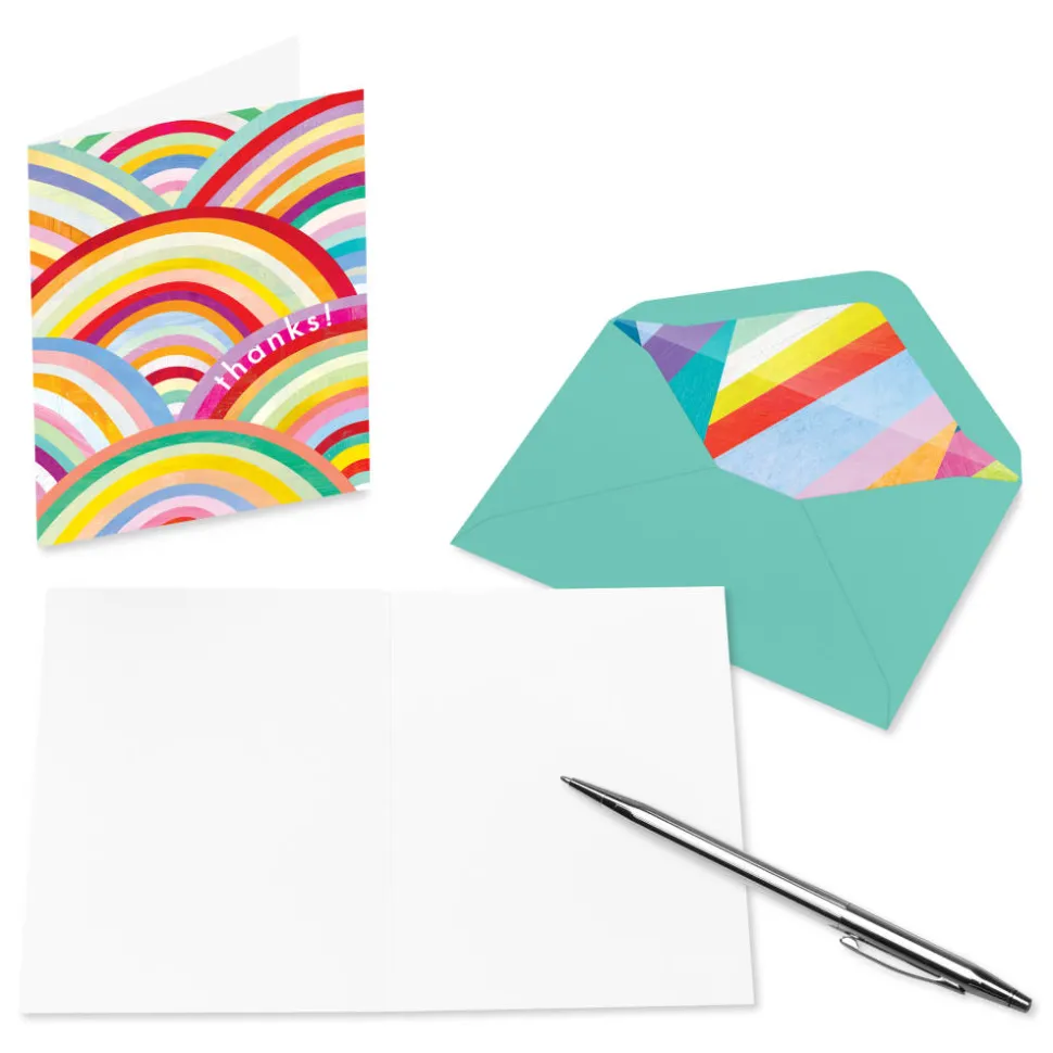 Rainbow 20-Count Blank Thank You Greeting Cards with Envelopes