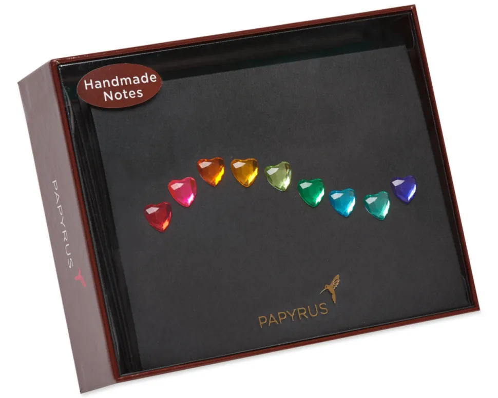 Rainbow Gems Boxed Blank Note Cards with Envelopes, 6-Count