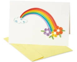 Rainbow Quilling Blank Greeting Card