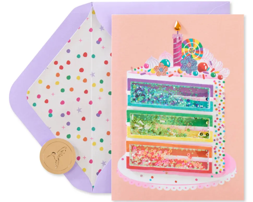 Rainbow Sprinkles and Glitter Birthday Greeting Card