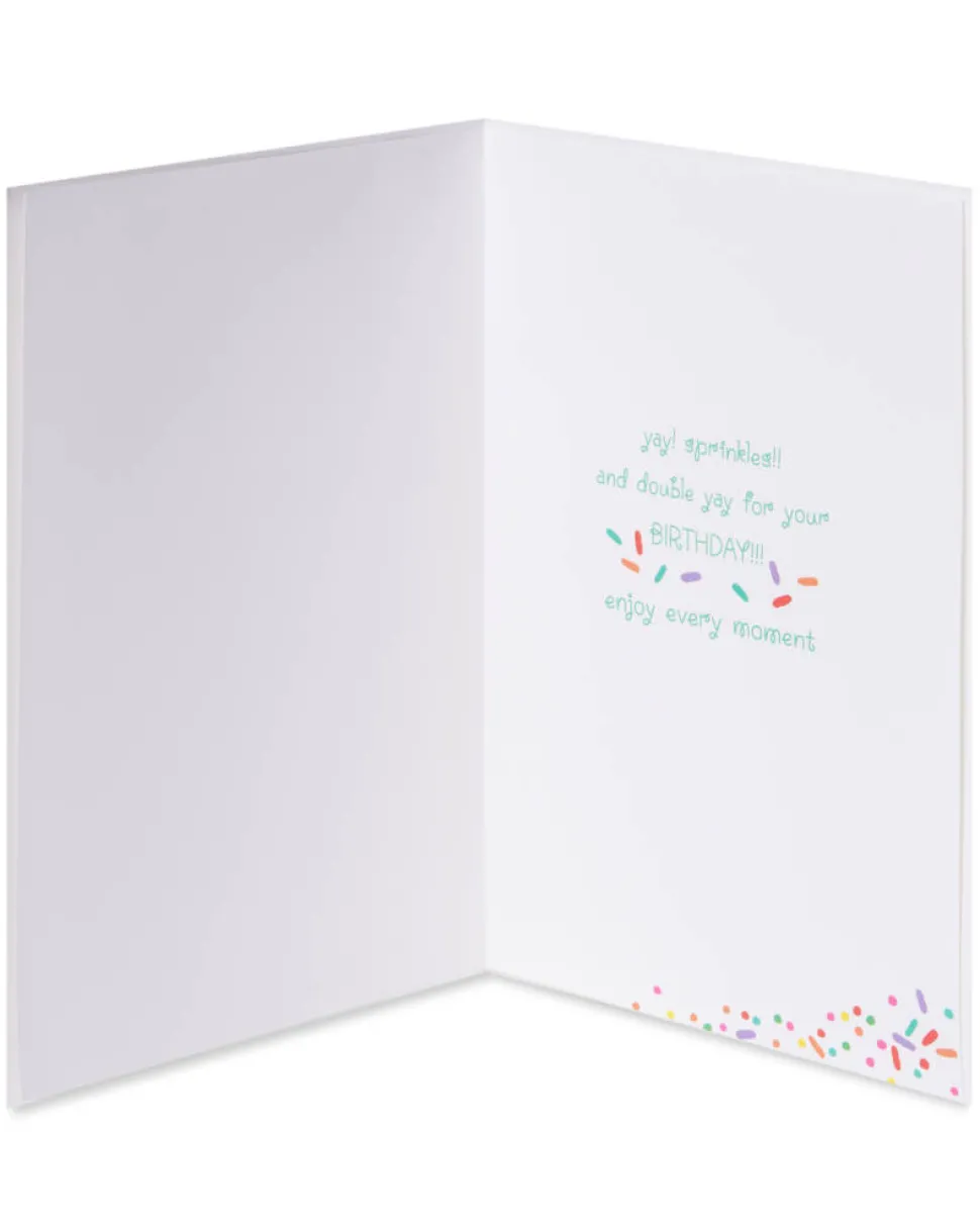 Rainbow Sprinkles and Glitter Birthday Greeting Card