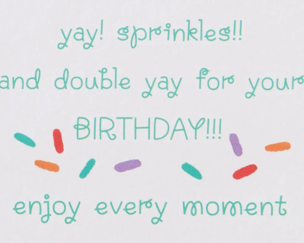 Rainbow Sprinkles and Glitter Birthday Greeting Card