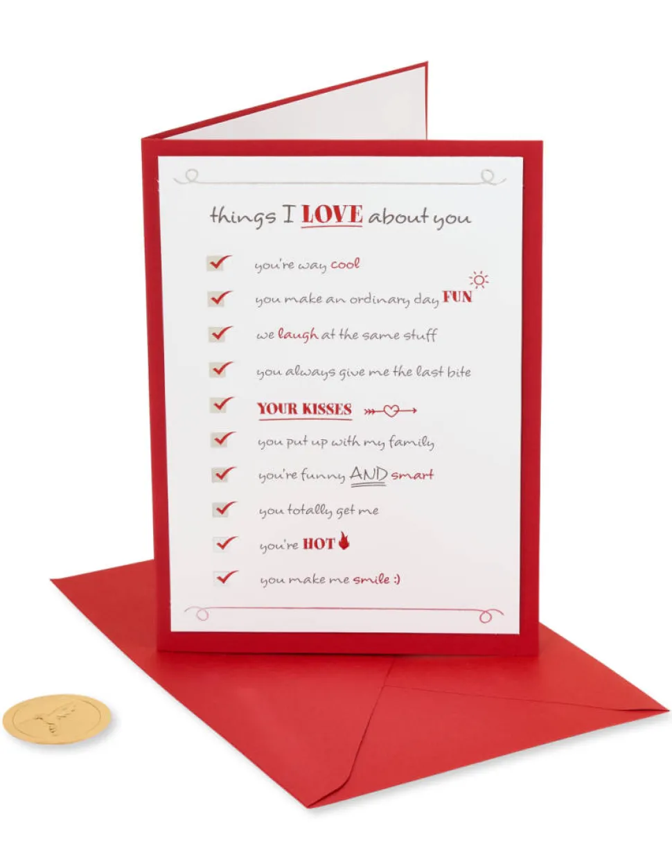 Reasons I Love You Romantic Greeting Card