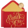 Red and Gold Thank You Holiday Boxed Cards, 12-Count