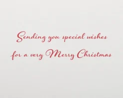 Red Glitter Holiday Ornament Christmas Cards Boxed, 8-Count
