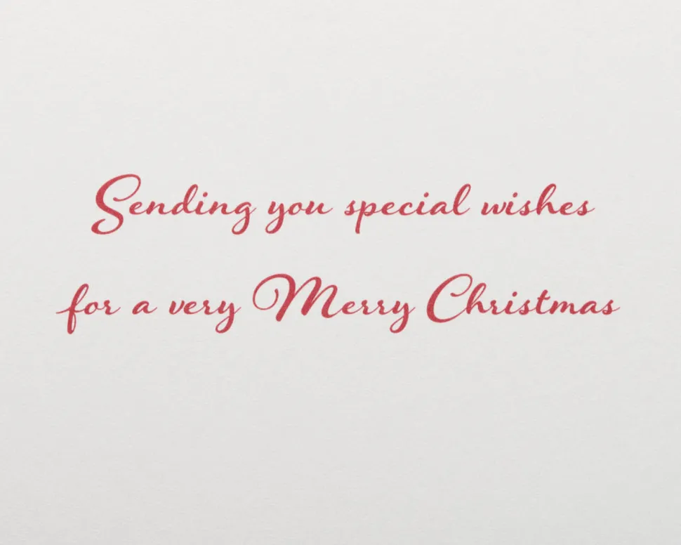 Red Glitter Holiday Ornament Christmas Cards Boxed, 8-Count