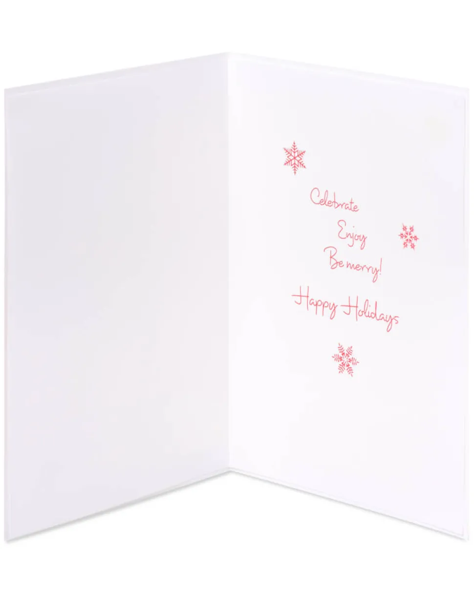 Reindeer in Snow Happy Holidays Greeting Card