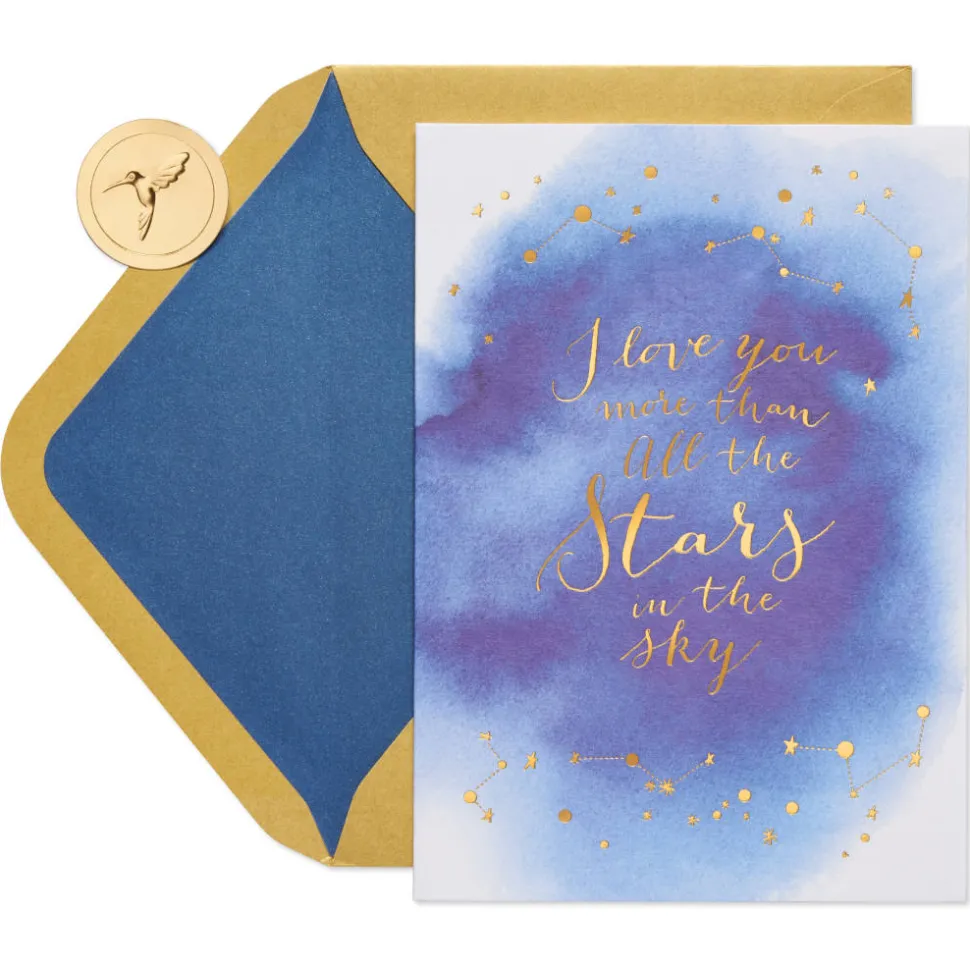 Romantic Stars Anniversary Greeting Card