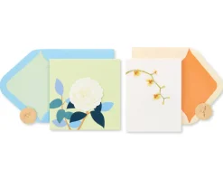 Rose and Orchid Blank Greeting Card Bundle, 2-Count