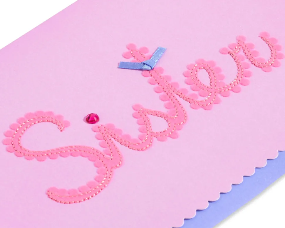 Scalloped Sister Birthday Greeting Card