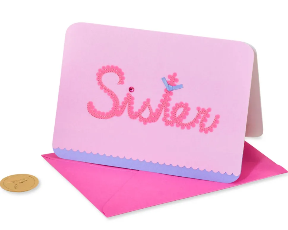 Scalloped Sister Birthday Greeting Card