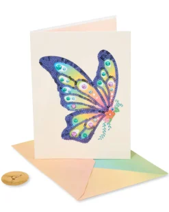 Sequin Butterfly Blank Greeting Card