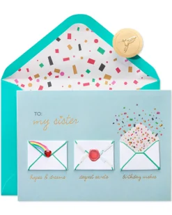 Sisters Little Notes Birthday Greeting Card