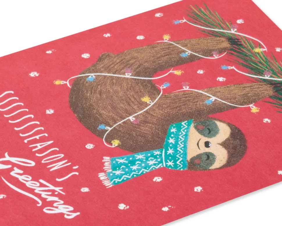 Sloth, Relax and Enjoy the Holidays Holiday Greeting Card