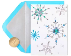 Snowflake Holiday Boxed Cards – Glitter-Free, 14-Count