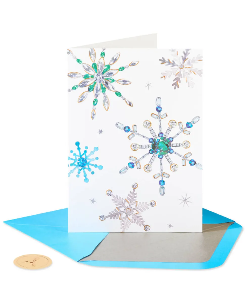 Snowflake Holiday Boxed Cards – Glitter-Free, 14-Count