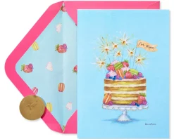 Sparkler Cake Birthday Greeting Card For Mom – Designed by Bella Pilar