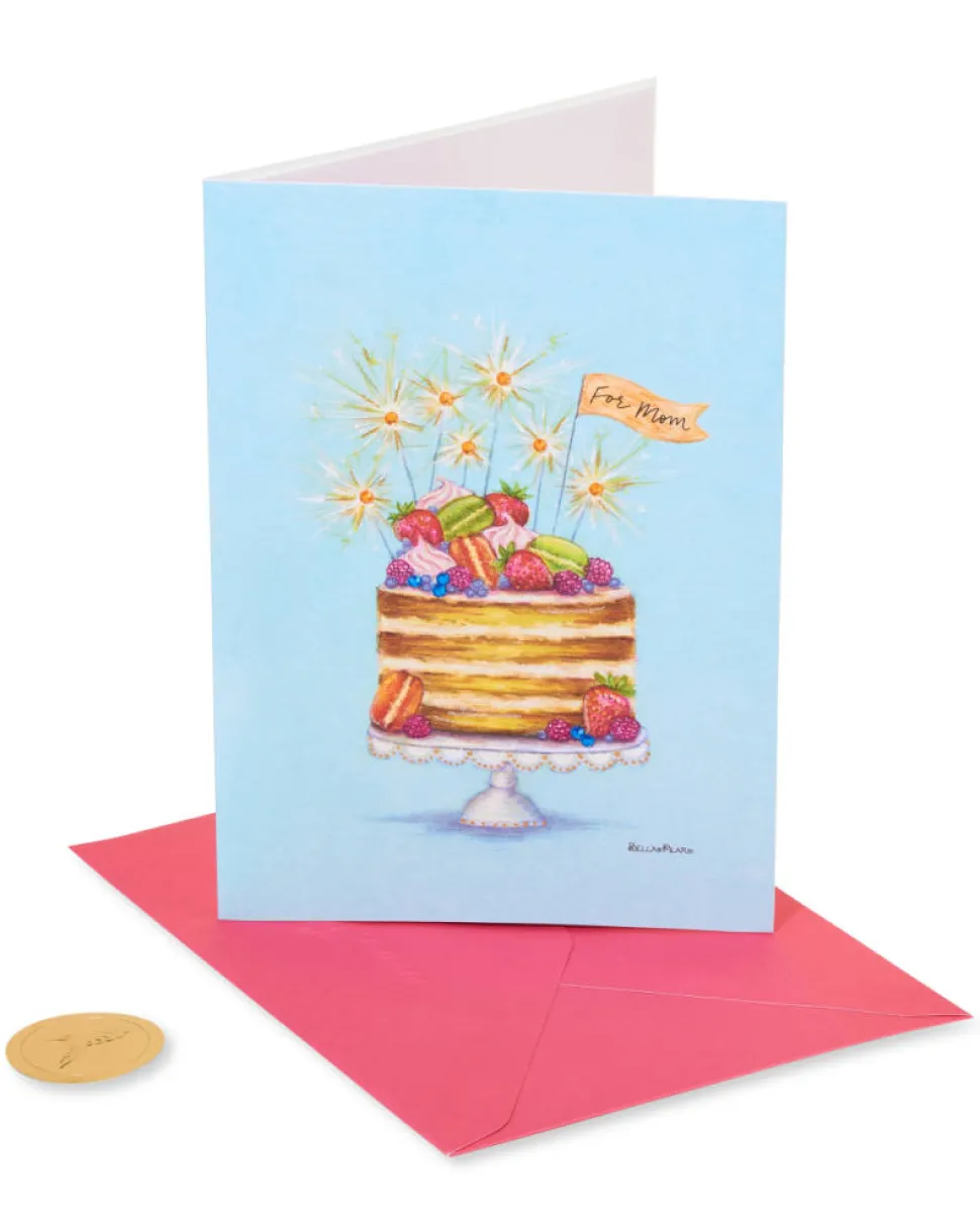Sparkler Cake Birthday Greeting Card For Mom – Designed by Bella Pilar