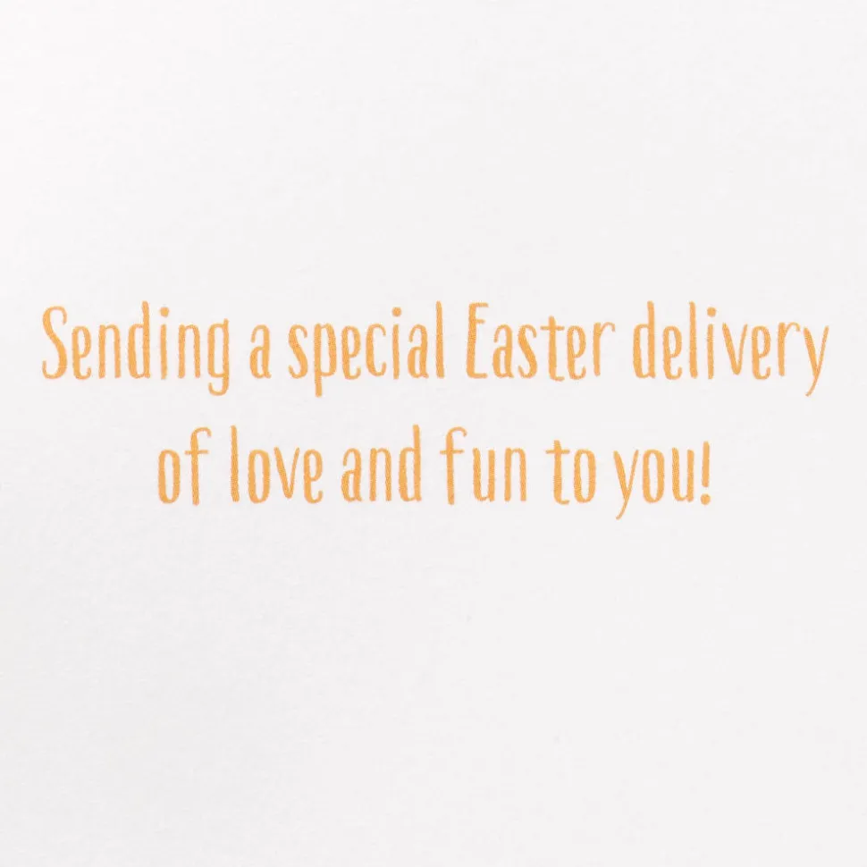 Special Easter Delivery Easter Greeting Card with Bunny Finger Puppet