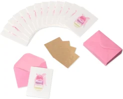 Stack of Macarons Boxed Blank Note Cards with Glitter and Envelopes, 14-Count
