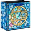 Stained Glass Star of David 8″ Medium Hanukkah Gift Bag, 1 Bag