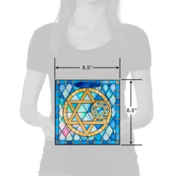 Stained Glass Star of David 8″ Medium Hanukkah Gift Bag, 1 Bag