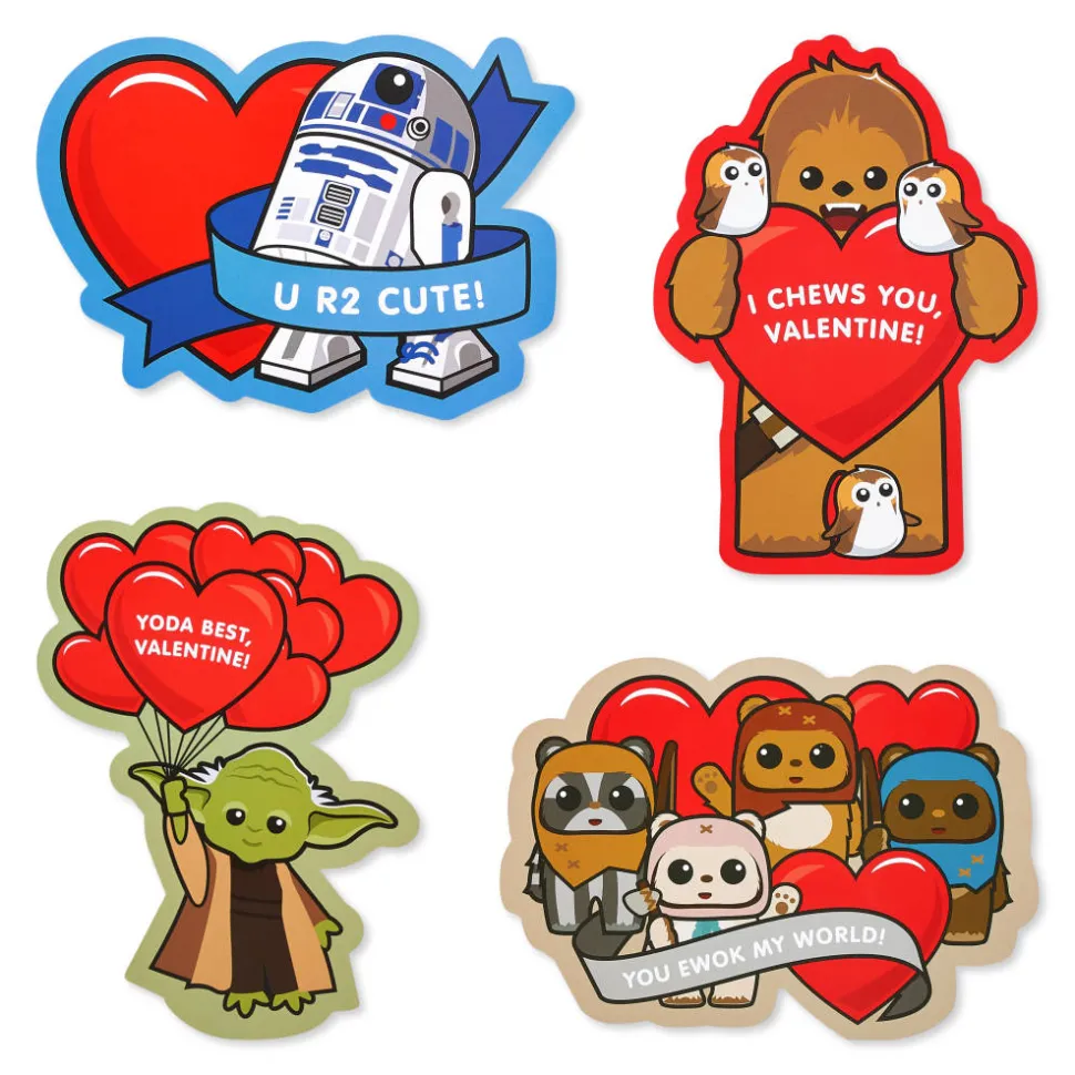 Star Wars Blank Valentines Day Cards and Stickers for Kids, 20-Count