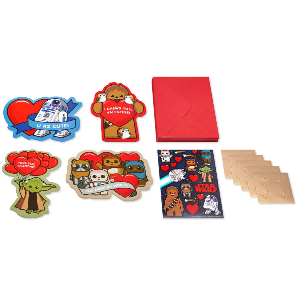 Star Wars Blank Valentines Day Cards and Stickers for Kids, 20-Count