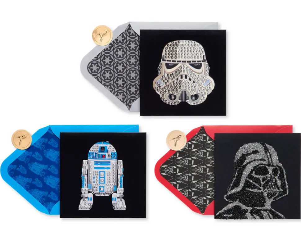 Star Wars Characters Birthday Greeting Card Bundle, 3-Count