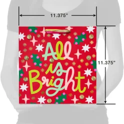 Stars and Lettering 13″ Large Christmas Gift Bag, 1 Bag