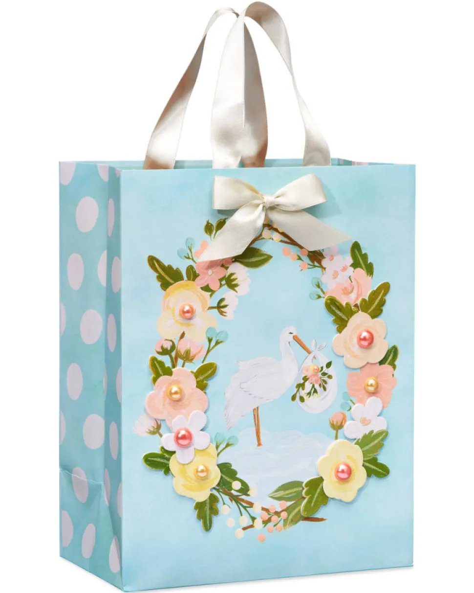 Stork with Baby Large Baby Gift Bag, 1 Bag