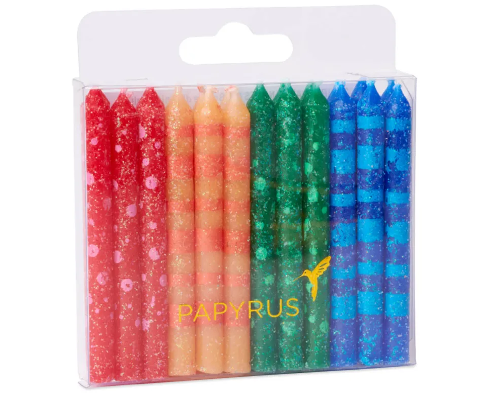 Stripe and Polka Dots Birthday Candles, 24-Count