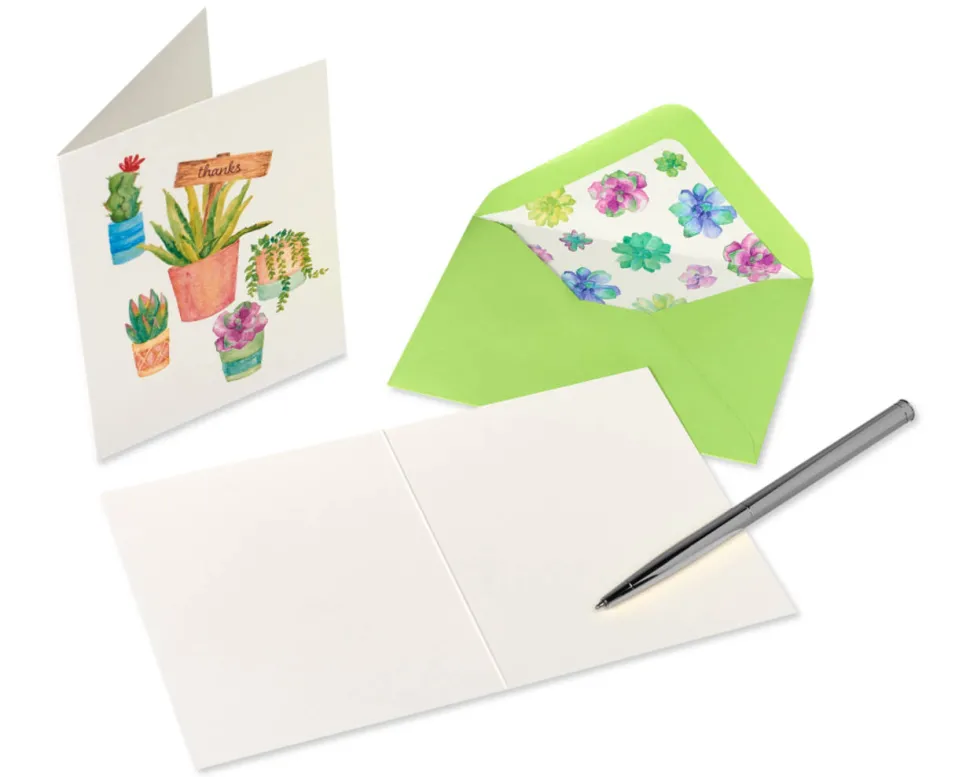 Succulent Thank You Cards with Envelopes, 20-Count