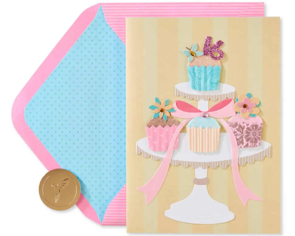 Sweet 16 Cupcakes Birthday Greeting Card