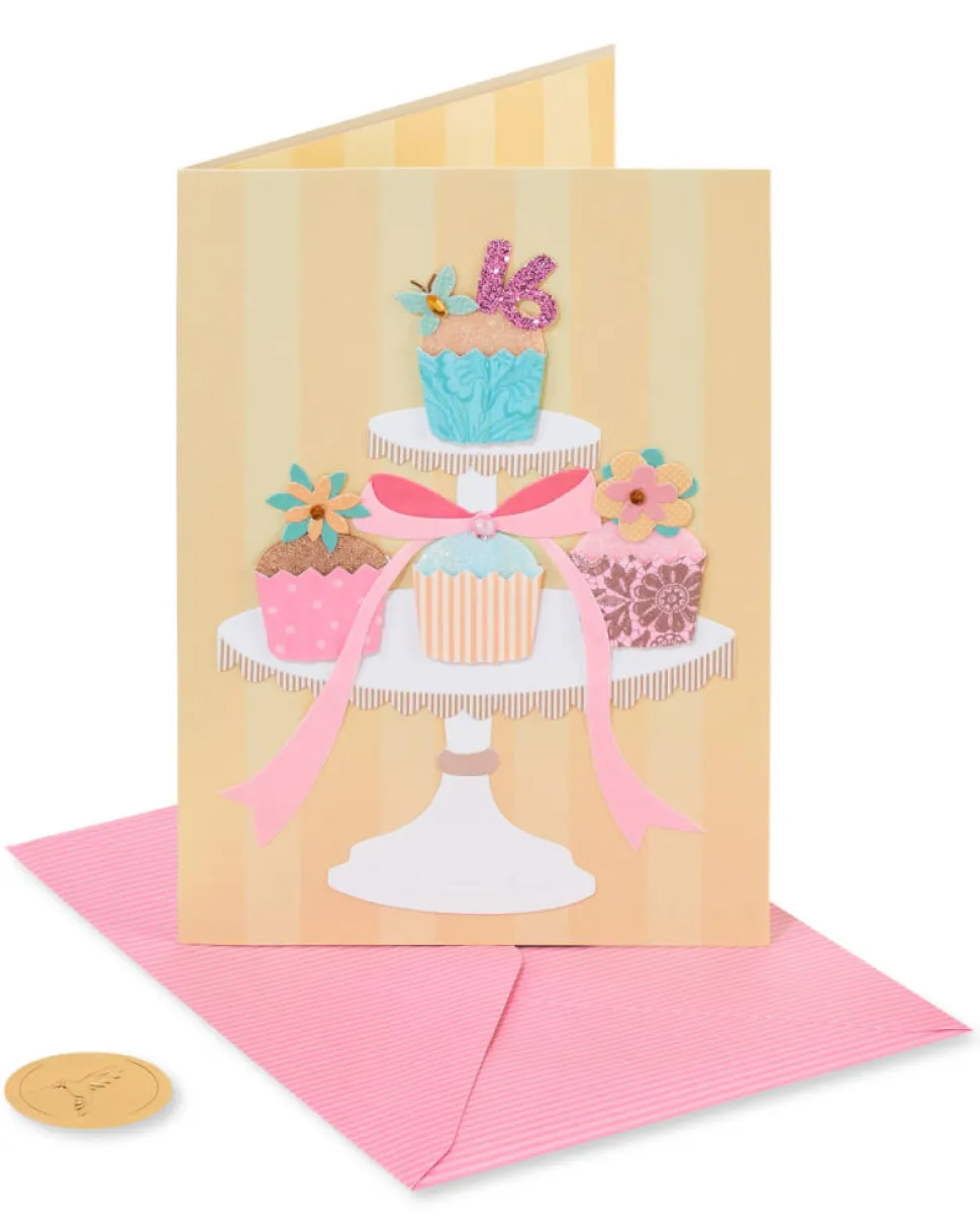 Sweet 16 Cupcakes Birthday Greeting Card