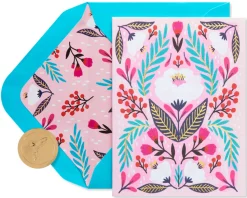 Symmetrical Floral Blank Greeting Card