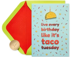 Taco Pin Birthday Greeting Card