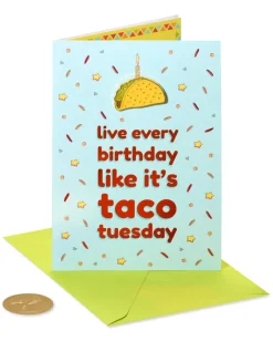 Taco Pin Birthday Greeting Card